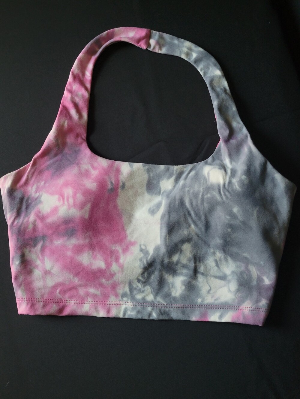 Vital Apparel Pink/Gray Halter Top Sports Bra Size M